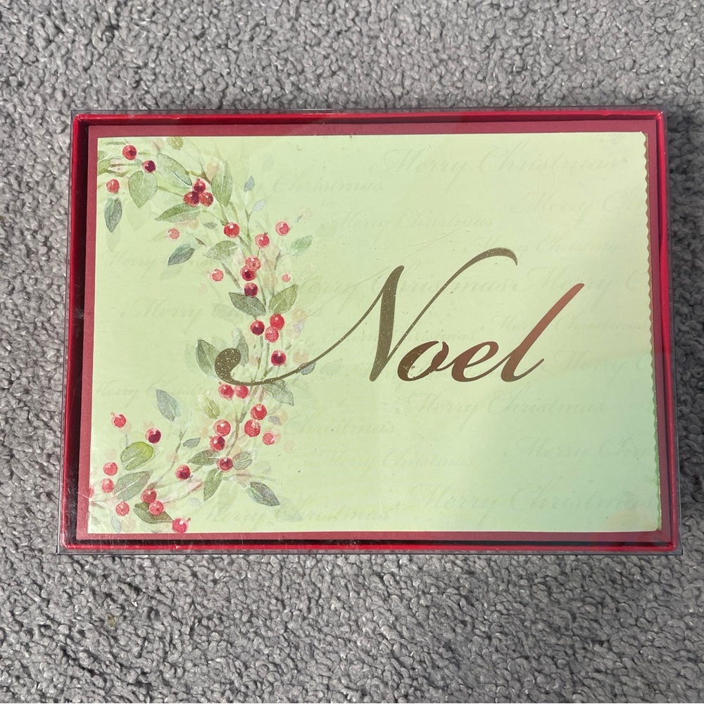 Macy’s Designer Collection Foil Glitter Christmas Cards 14 Cards & Envelopes New